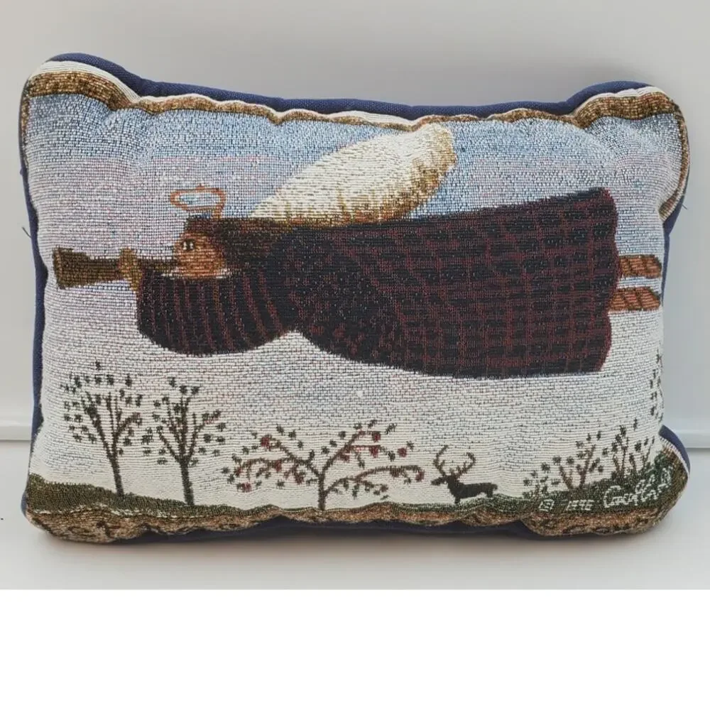 Angel Christmas Throw Pillow Small Holiday Decor, PRE-OWNED